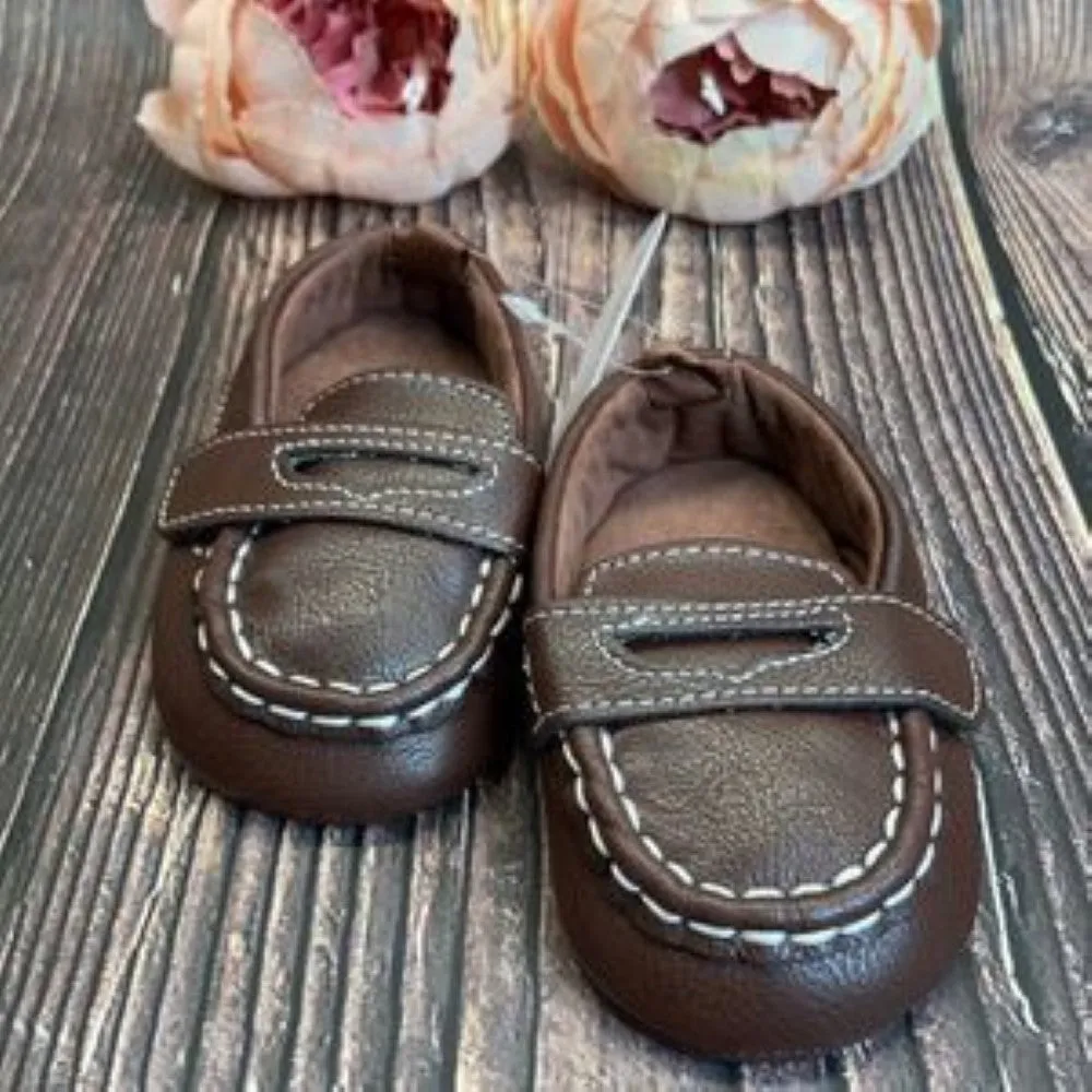 First Impressions Brown Faux Leather 3-6 months