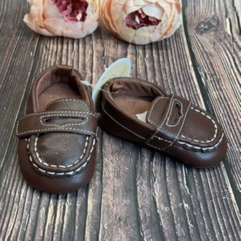First Impressions Brown Faux Leather 3-6 months