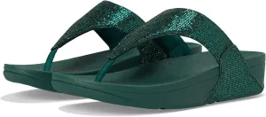 FitFlop Lulu Metallic Deep Teal Glitterball Toe-Post Sandals