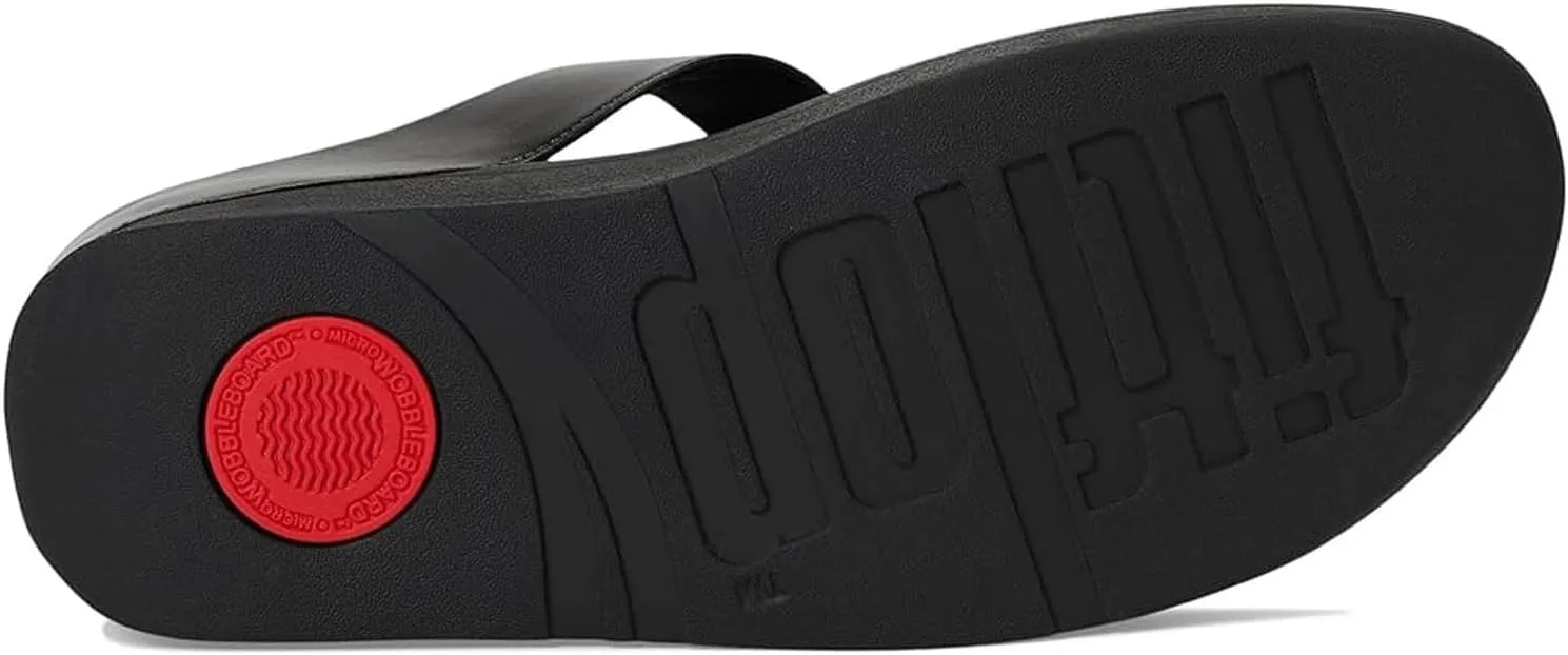 FitFlop Women's Fino Beadie-Button Metallic Toe-Post Sandals Wedge