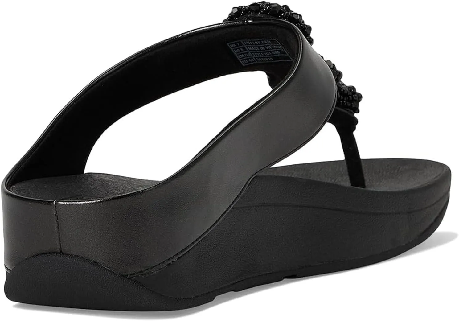 FitFlop Women's Fino Beadie-Button Metallic Toe-Post Sandals Wedge