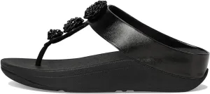FitFlop Women's Fino Beadie-Button Metallic Toe-Post Sandals Wedge