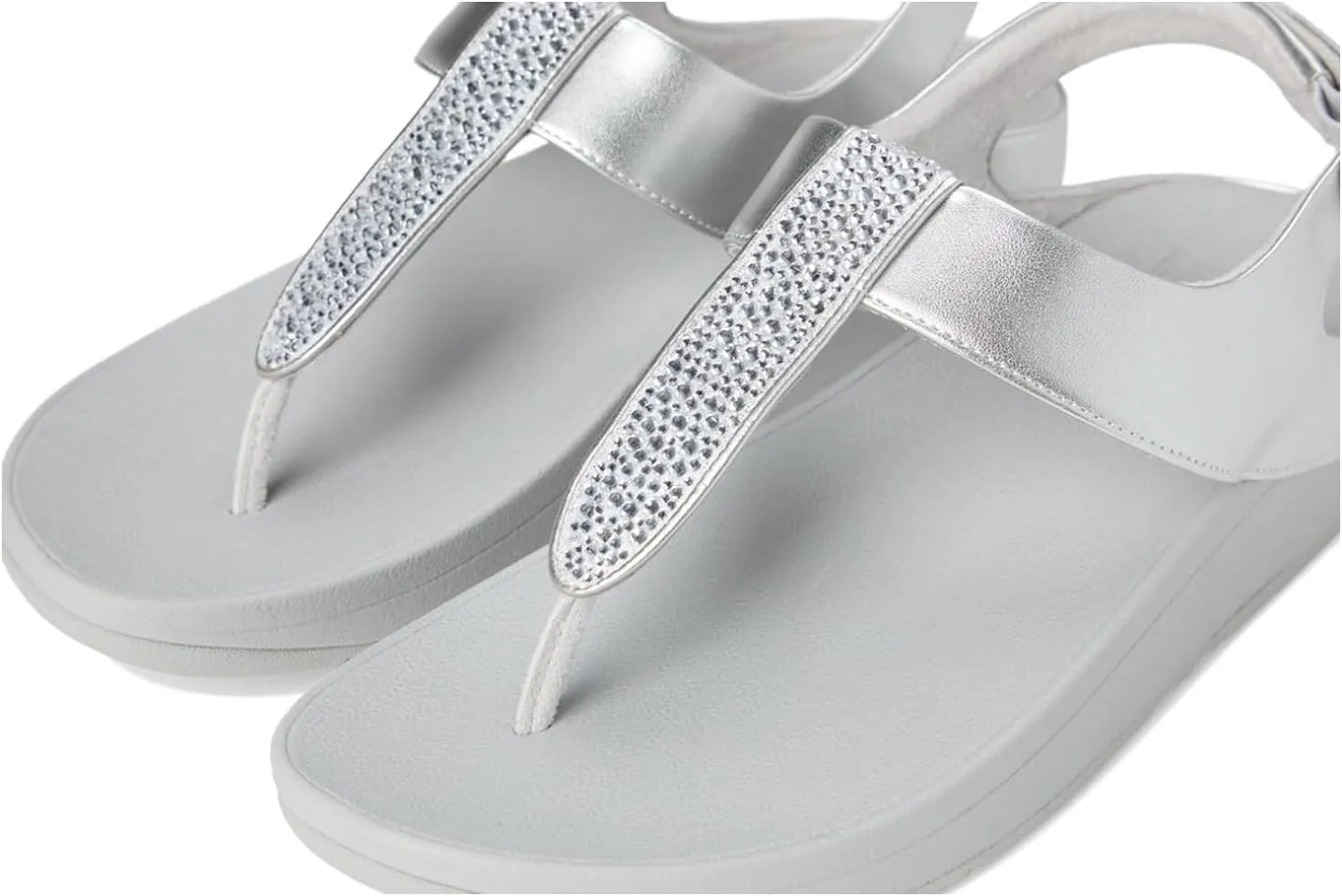 FitFlop Women's Fino Crystal-Mix T-Strap Sandals Wedge