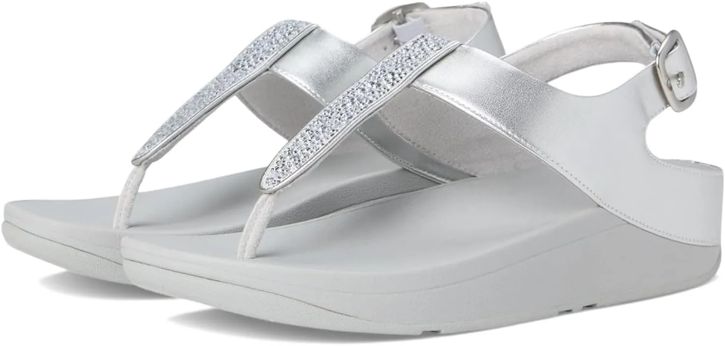 FitFlop Women's Fino Crystal-Mix T-Strap Sandals Wedge