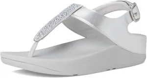 FitFlop Women's Fino Crystal-Mix T-Strap Sandals Wedge