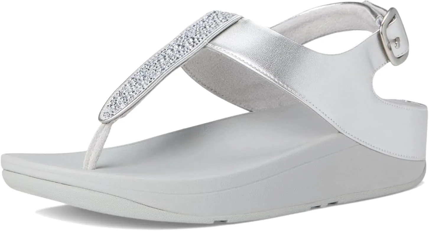 FitFlop Women's Fino Crystal-Mix T-Strap Sandals Wedge