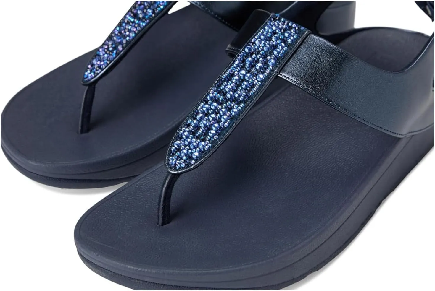FitFlop Women's Fino Crystal-Mix T-Strap Sandals Wedge