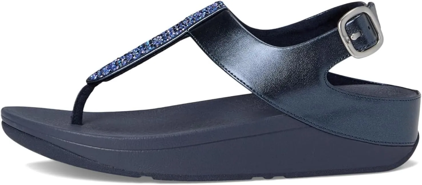 FitFlop Women's Fino Crystal-Mix T-Strap Sandals Wedge