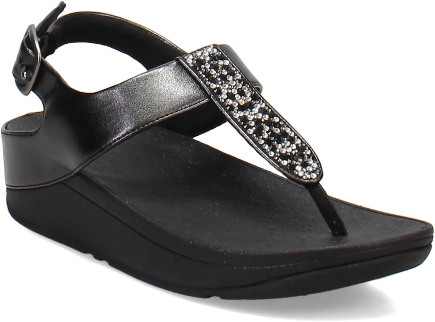 FitFlop Women's Fino Crystal-Mix T-Strap Sandals Wedge