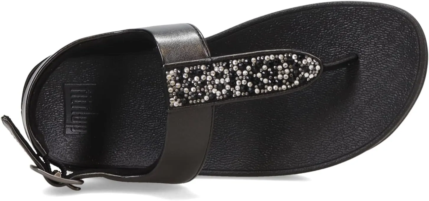 FitFlop Women's Fino Crystal-Mix T-Strap Sandals Wedge