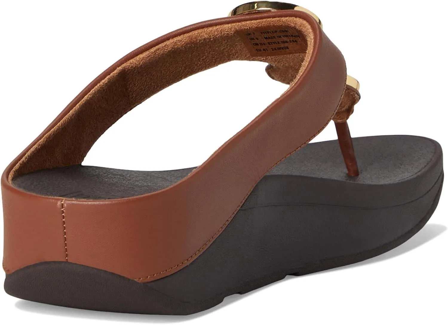FitFlop Women's Fino Resin-Hoop Leather Toe-Post Sandals Wedge