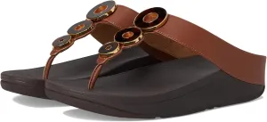 FitFlop Women's Fino Resin-Hoop Leather Toe-Post Sandals Wedge