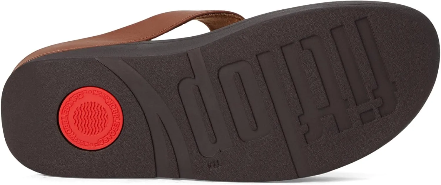 FitFlop Women's Fino Resin-Hoop Leather Toe-Post Sandals Wedge