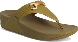 FitFlop Women's Lulu Chunky-Snaffle Leather Toe-Post Sandals Wedge