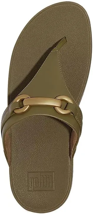 FitFlop Women's Lulu Chunky-Snaffle Leather Toe-Post Sandals Wedge