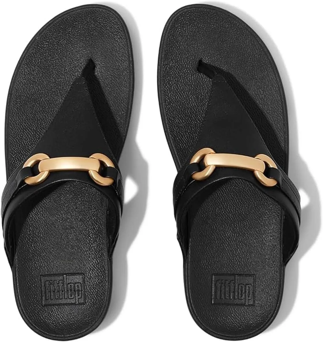 FitFlop Women's Lulu Chunky-Snaffle Leather Toe-Post Sandals Wedge