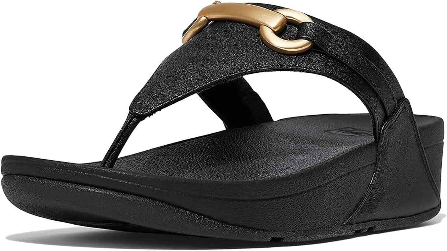 FitFlop Women's Lulu Chunky-Snaffle Leather Toe-Post Sandals Wedge