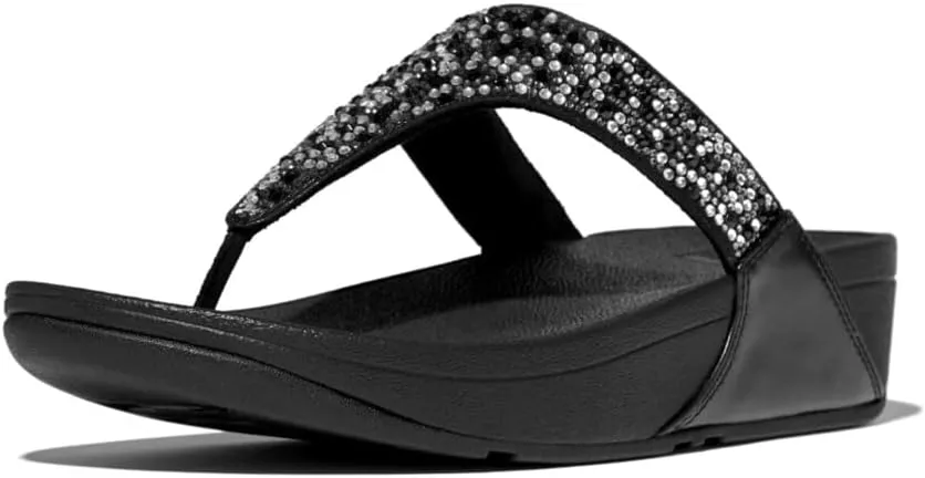 FitFlop Women's Lulu Crystal-Mix Toe-Post Sandals Wedge