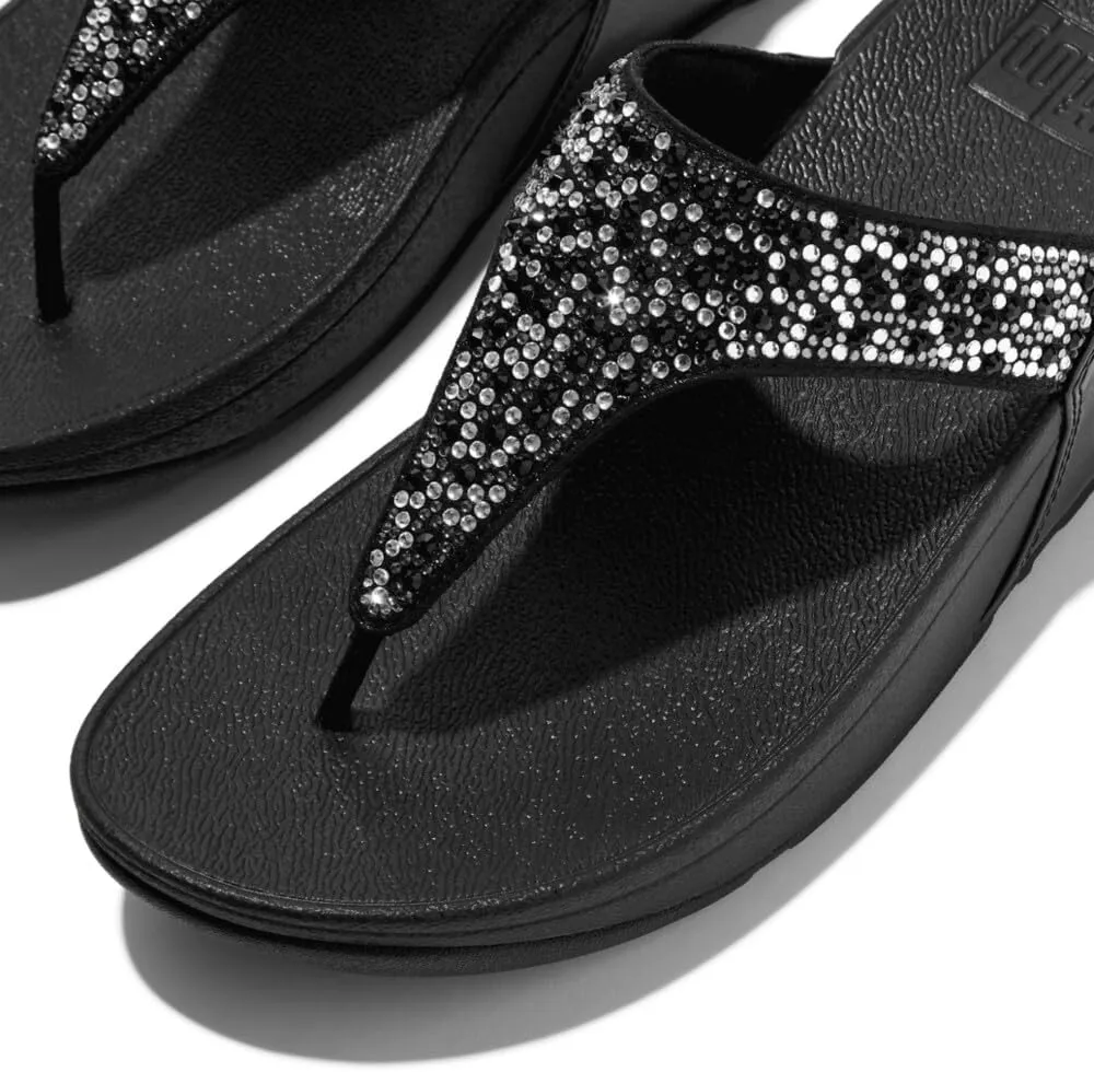 FitFlop Women's Lulu Crystal-Mix Toe-Post Sandals Wedge
