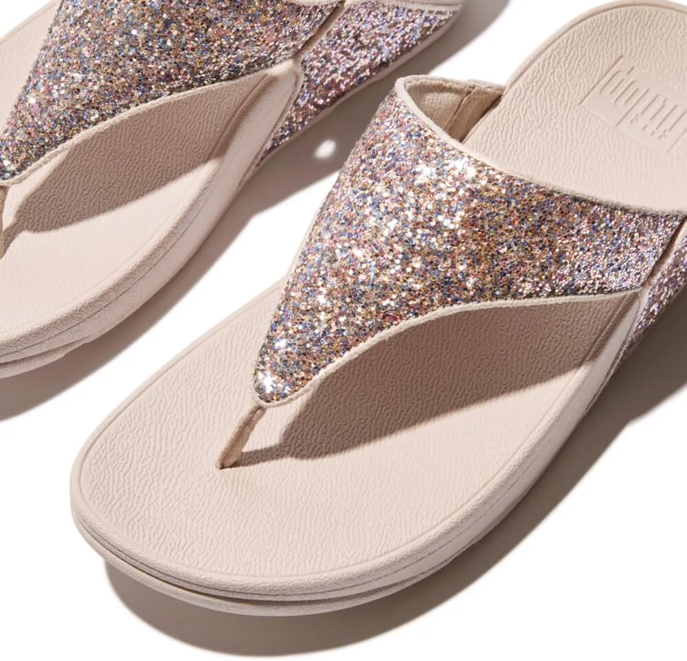 FitFlop Women's Lulu Multi-Tonal Glitter Toe-Post Sandals Wedge