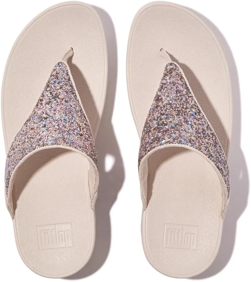 FitFlop Women's Lulu Multi-Tonal Glitter Toe-Post Sandals Wedge