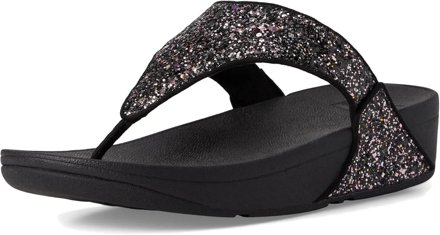 FitFlop Women's Lulu Multi-Tonal Glitter Toe-Post Sandals Wedge