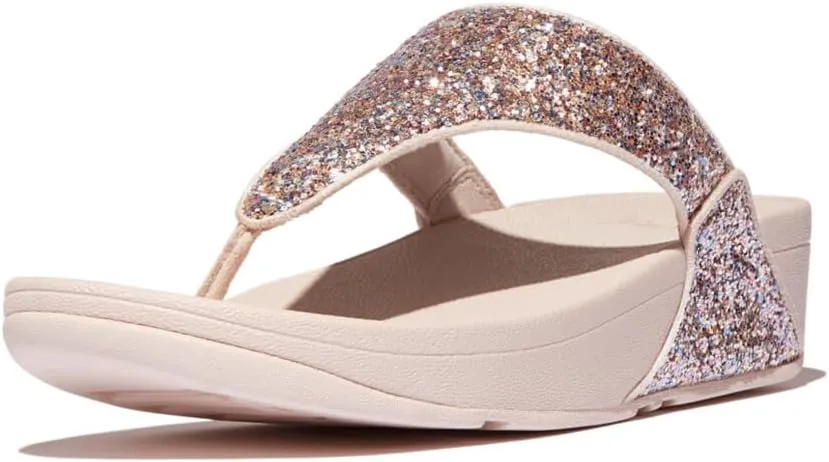 FitFlop Women's Lulu Multi-Tonal Glitter Toe-Post Sandals Wedge