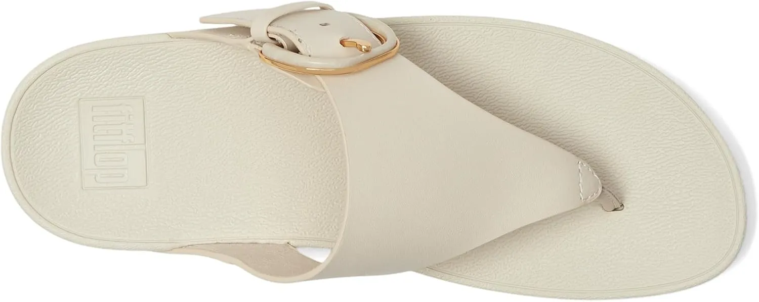 FitFlop Women's Lulu Resin-Buckle Leather Toe-Post Sandals Wedge