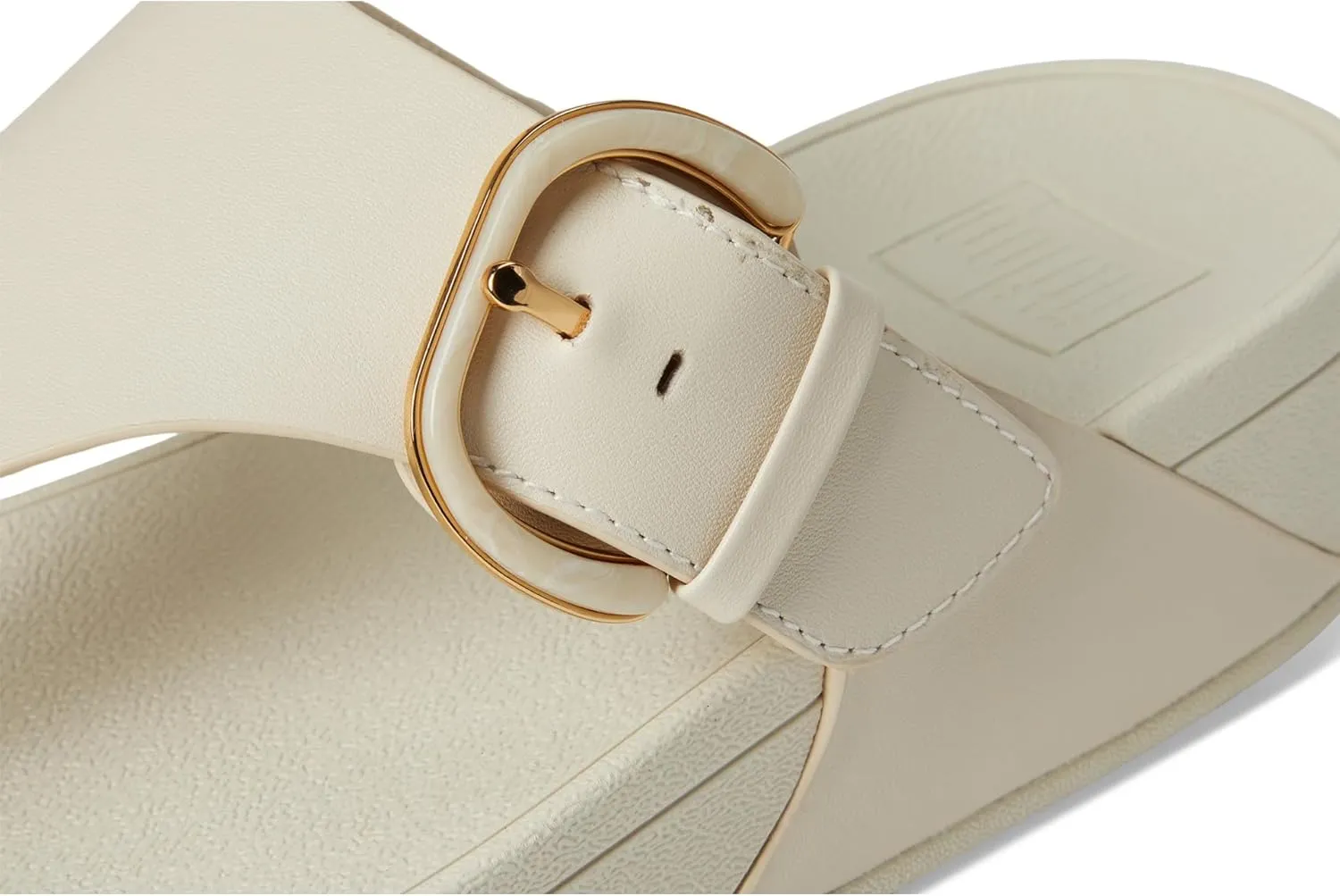 FitFlop Women's Lulu Resin-Buckle Leather Toe-Post Sandals Wedge