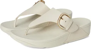 FitFlop Women's Lulu Resin-Buckle Leather Toe-Post Sandals Wedge
