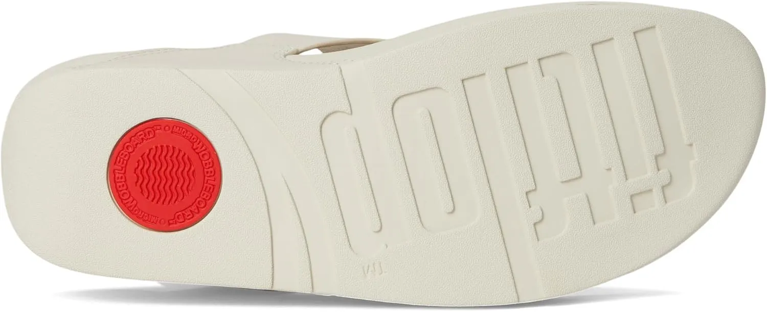 FitFlop Women's Lulu Resin-Buckle Leather Toe-Post Sandals Wedge