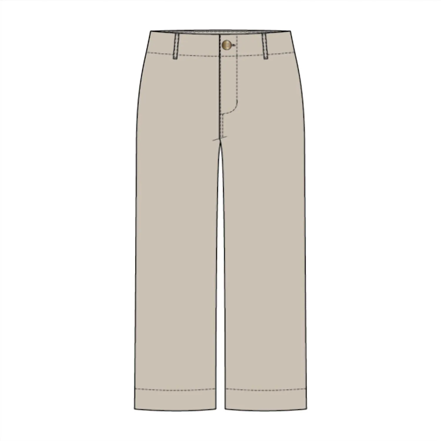 Flowy High Rise Twill Capri Pant In French Oak