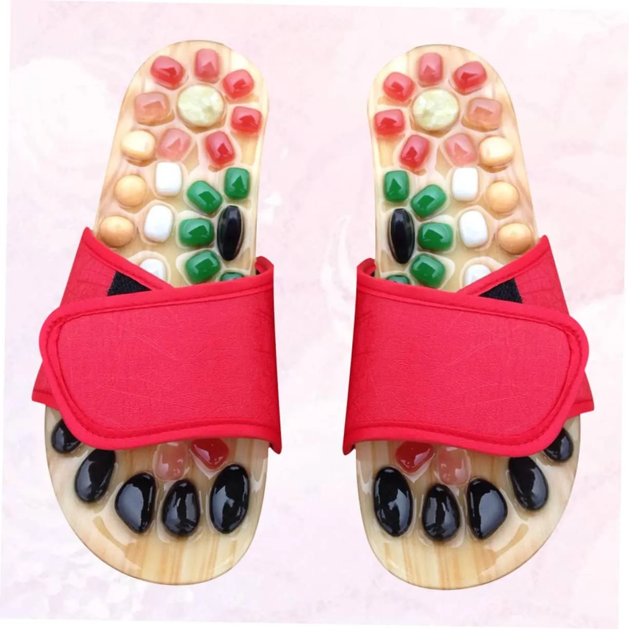 Foot Massager Shoes Acupressure Sandals Natural Jade Health Massage Slippers Size 37-38