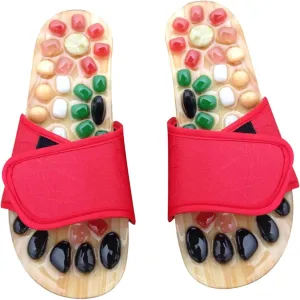 Foot Massager Shoes Acupressure Sandals Natural Jade Health Massage Slippers Size 37-38