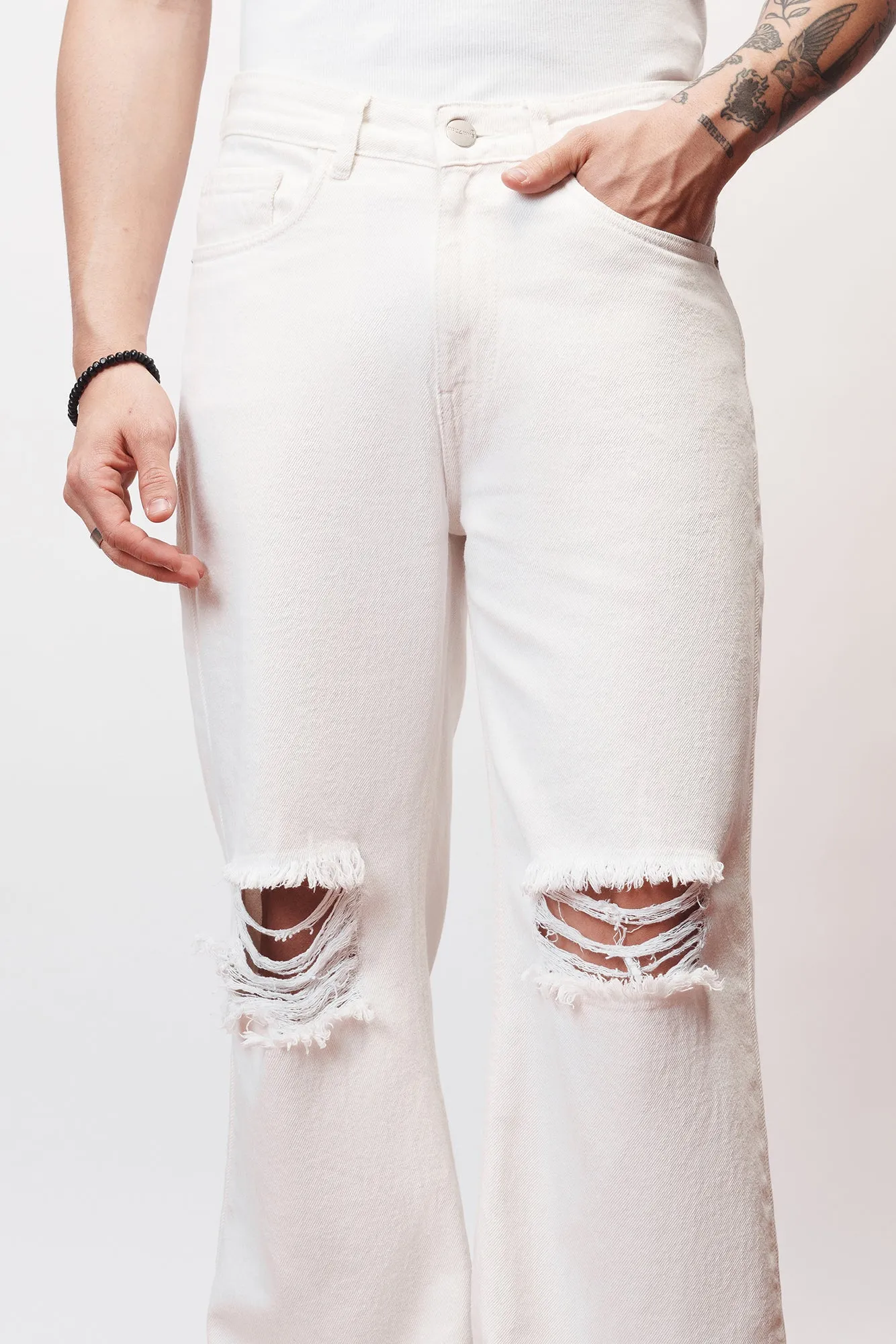 Frost White Ripped Men's Jeans