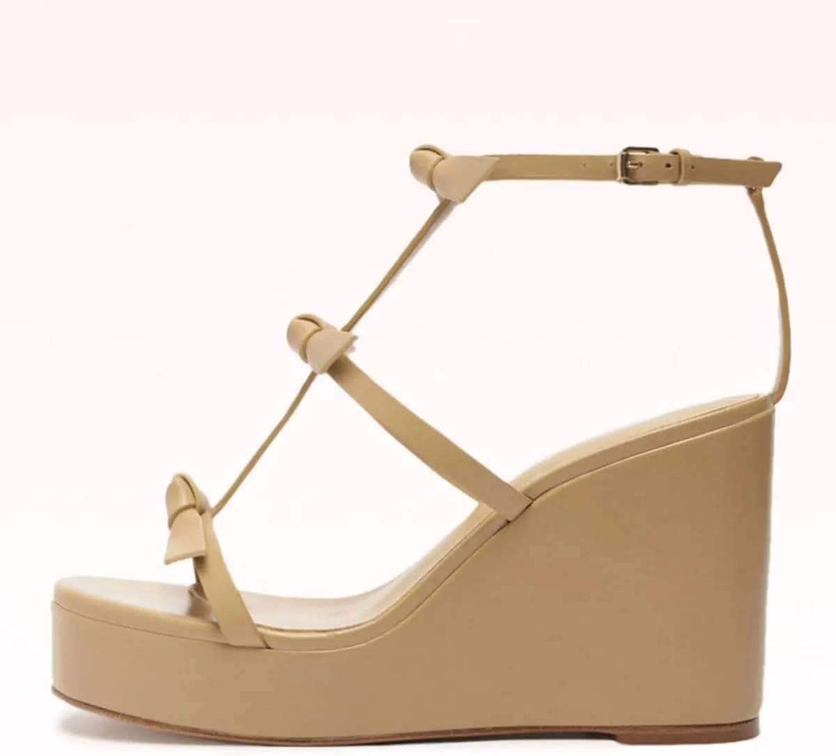 FSJ Women High Heels Platform Wedge Heel Sandals Sexy Open Toe Gladiator T Strap Bow Summer Walking Dressy Shoes Size 4-16 US