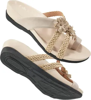 FUDYNMALC Womens Orthotic Flips Flops Sandals Arch Support for Flat feet Orthopedic Slides Sandals Plantar Fasciitis Comfortable Walking Thong Sandals for Women