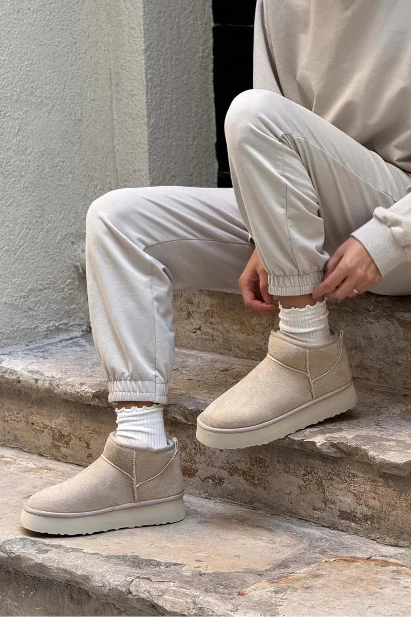 Fur-Lined Platform Boots