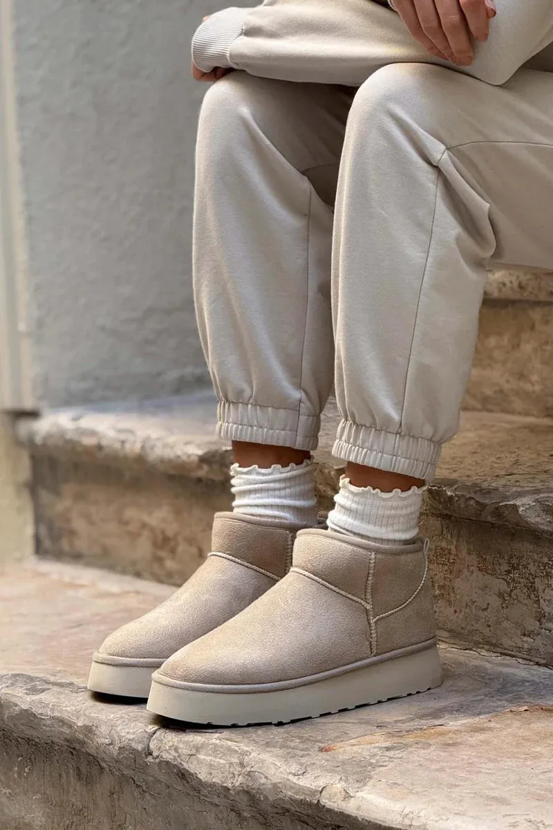 Fur-Lined Platform Boots