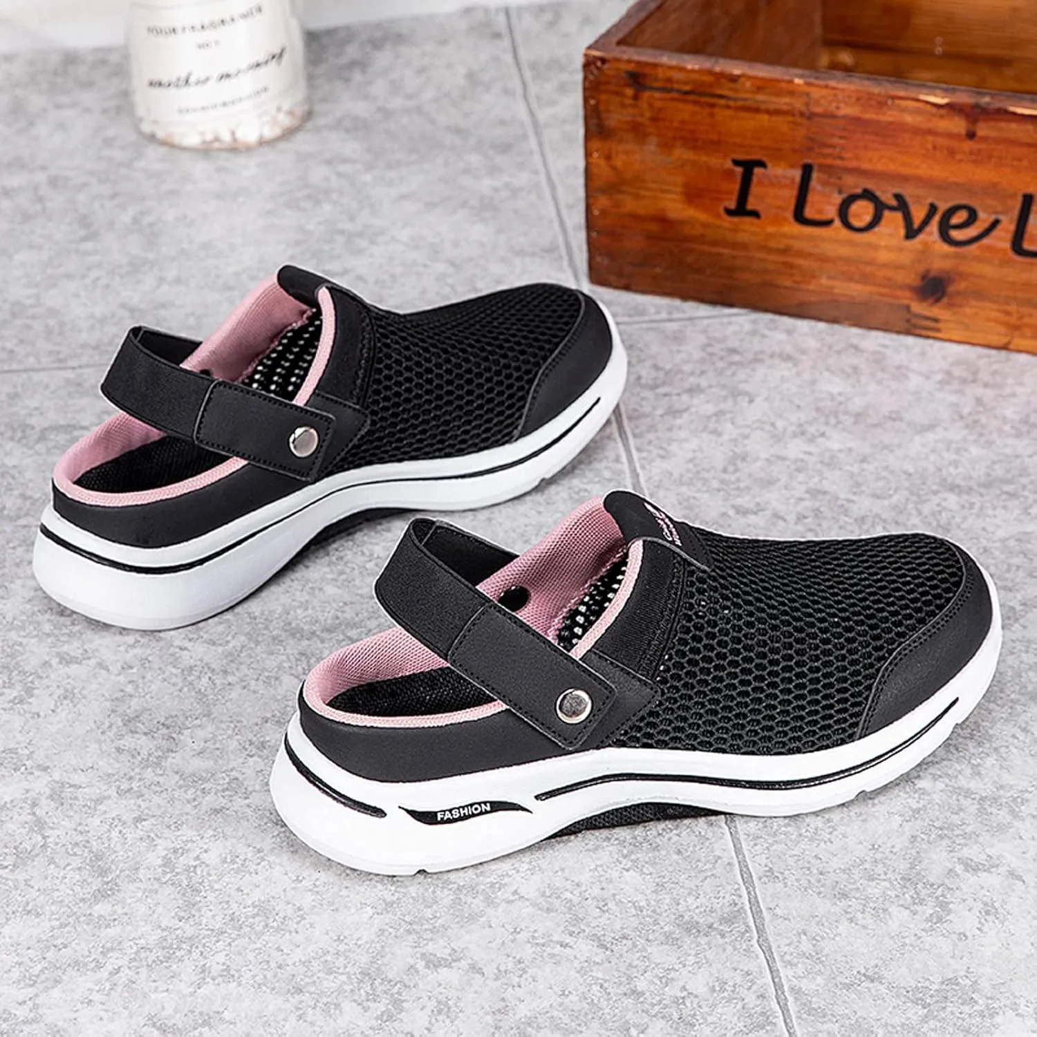 Garden Clogs Mens Womens Mesh Slipper Sandals Slip on Home Shoes Outdoor Mules