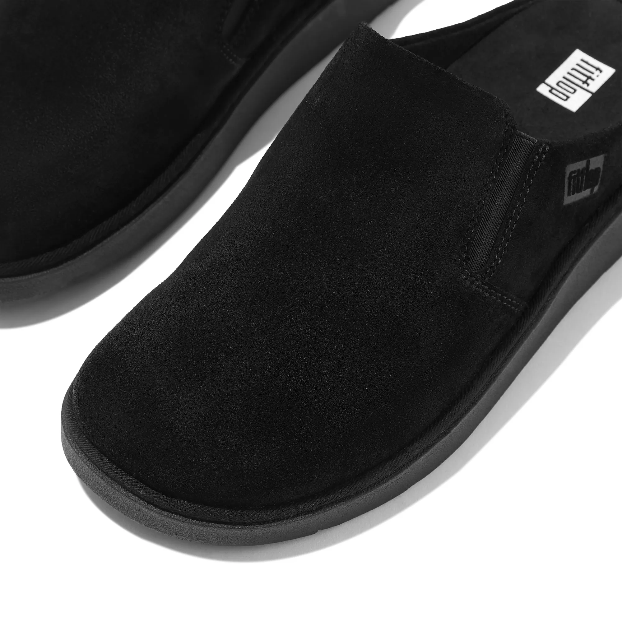 Gen-FF Elasticated Suede Mules in Black