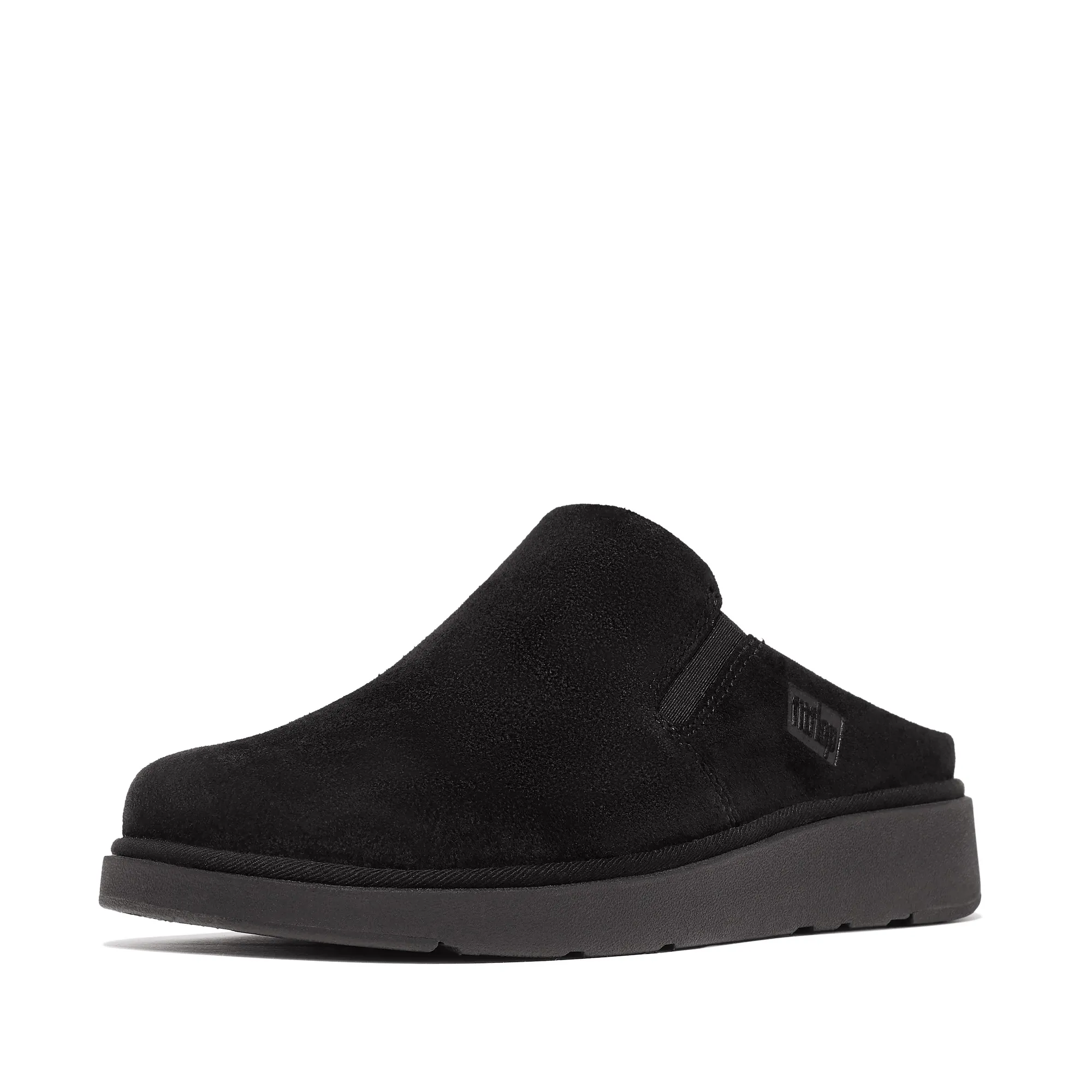 Gen-FF Elasticated Suede Mules in Black