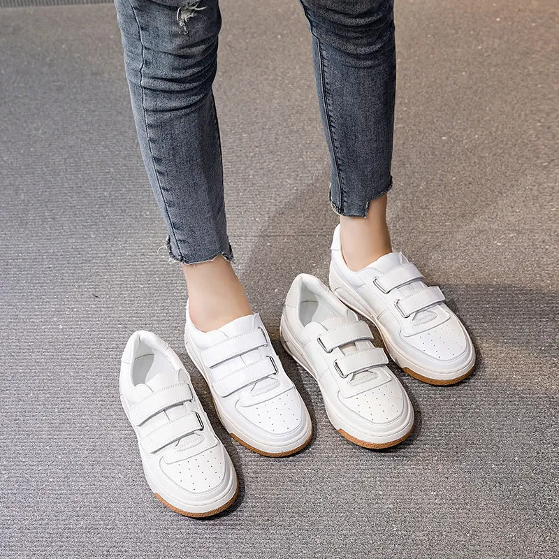 Genuine Leather Round Toe Low-cut Female Student Loafers