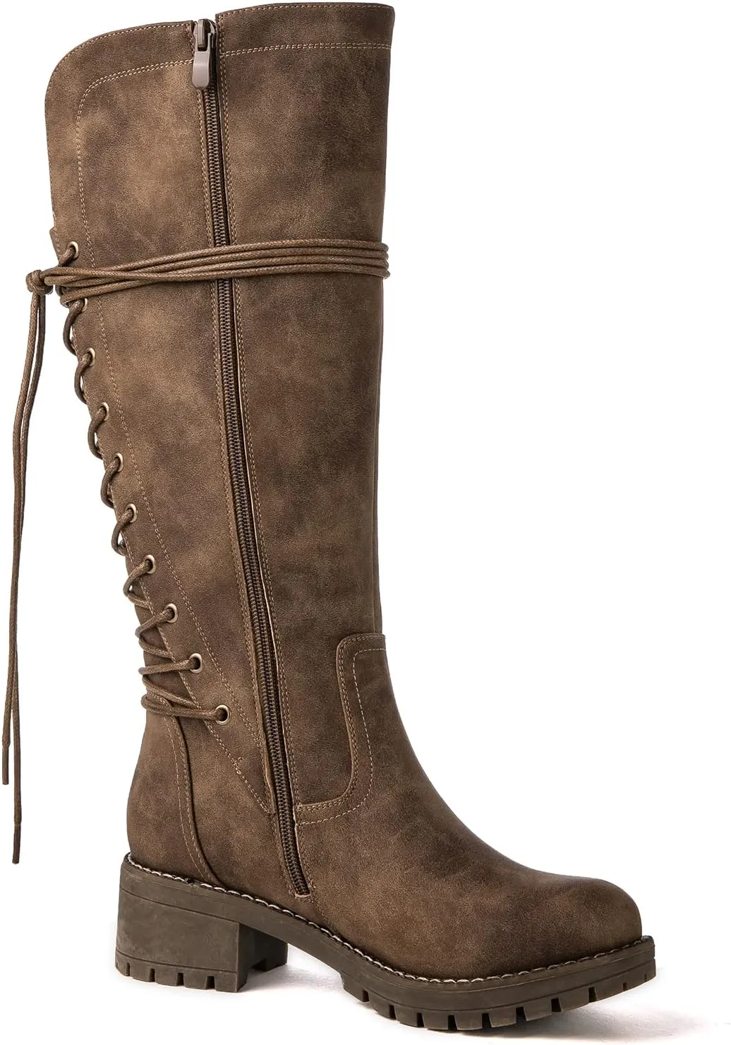 GLOBALWIN Women's Lace Up Back Knee High Fashion Boots