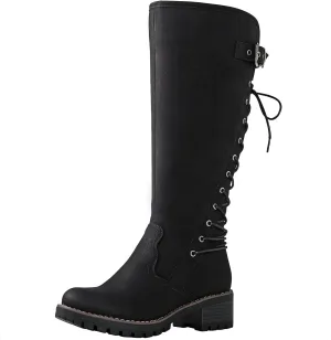 GLOBALWIN Women's Lace Up Back Knee High Fashion Boots