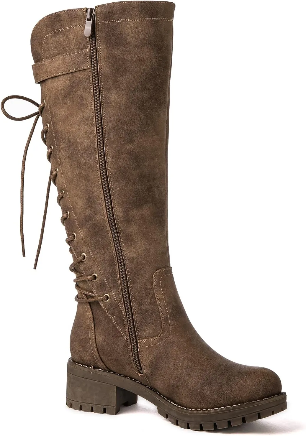 GLOBALWIN Women's Lace Up Back Knee High Fashion Boots