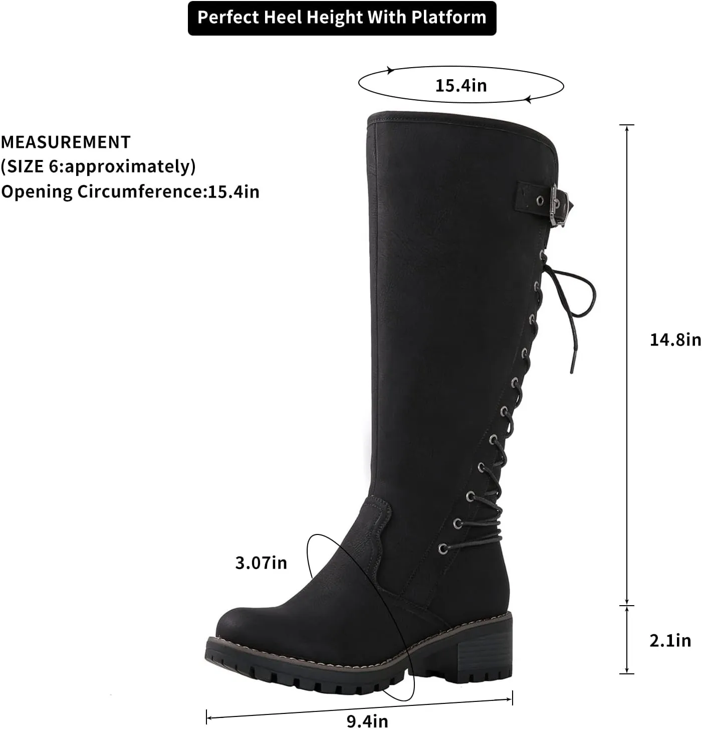 GLOBALWIN Women's Lace Up Back Knee High Fashion Boots