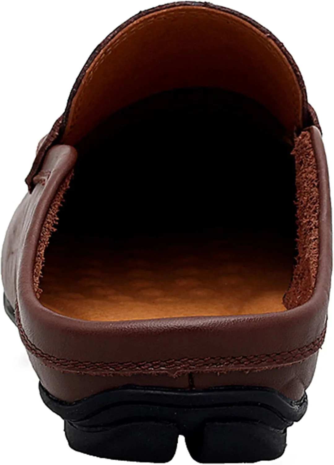 Go Tour Mens Mules Clog Slippers Breathable Punching Leather Slip on Shoes Casual Loafers