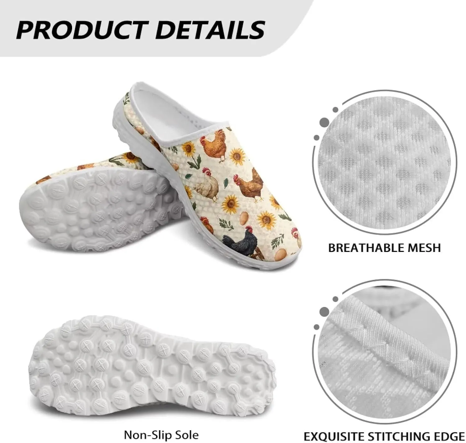 GOSTONG Mules for Women Lightweight Slip on Mule Backless Sneakers Breathable Mesh Walking Shoes for Garden Outdoors Size 6-13.5