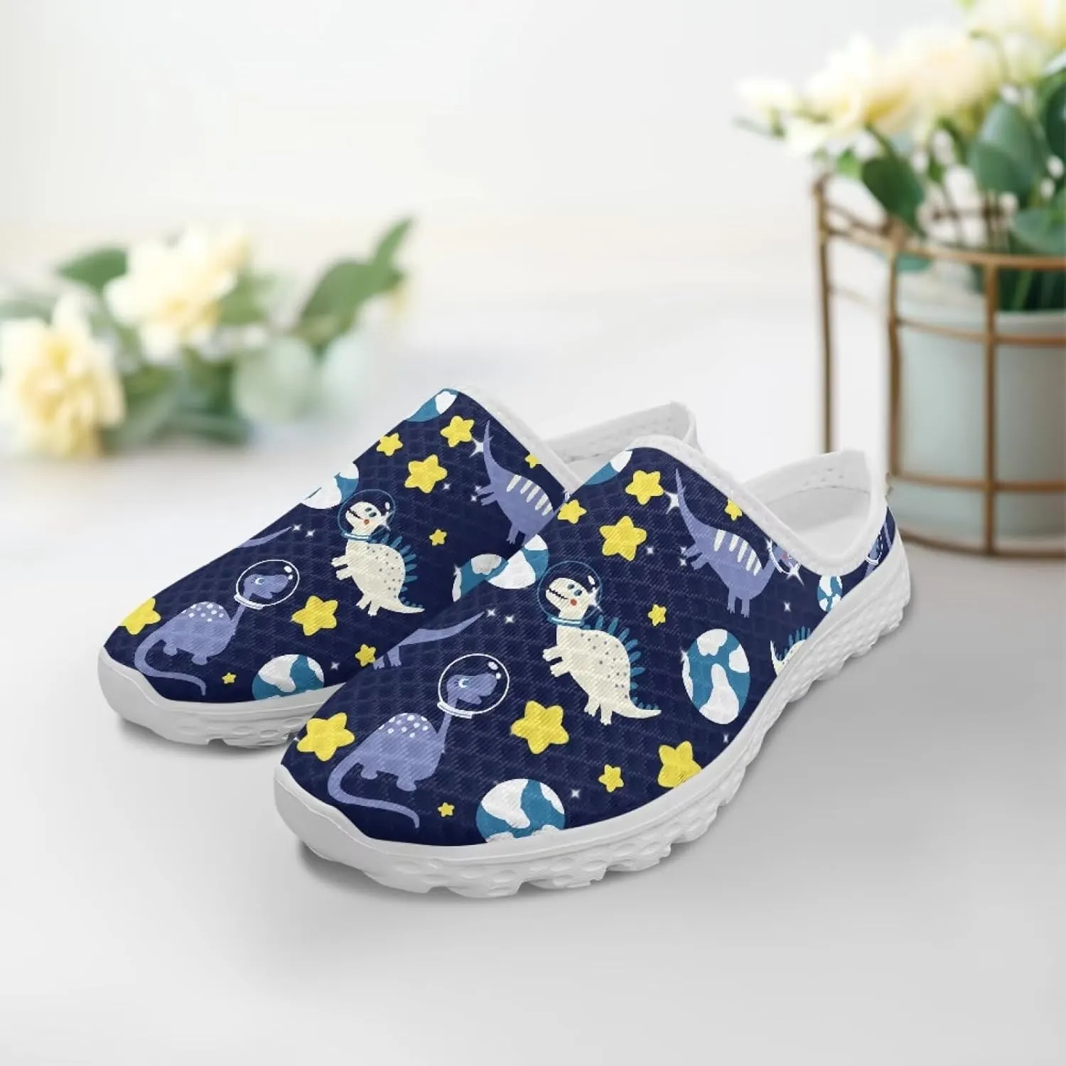 GOSTONG Mules for Women Lightweight Slip on Mule Backless Sneakers Breathable Mesh Walking Shoes for Garden Outdoors Size 6-13.5